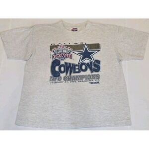 Vtg Single Stich Dallas Cowboys 1993 NFC Champions Super Bowl Shirt Mens XL